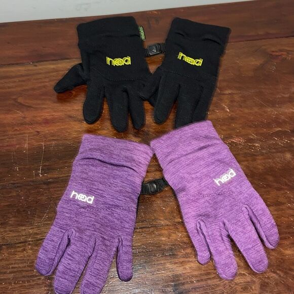 Head 2 Pair Toddler Child Kids Touchscreen Sensatec Gloves Black Purple Small - Picture 6 of 6